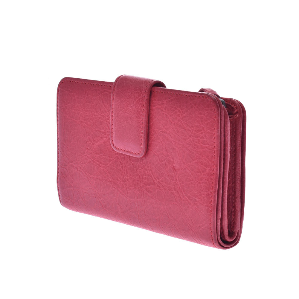 Balenciaga Fold Bi L Fuchsia Zipper Wallet Lambskin Pink